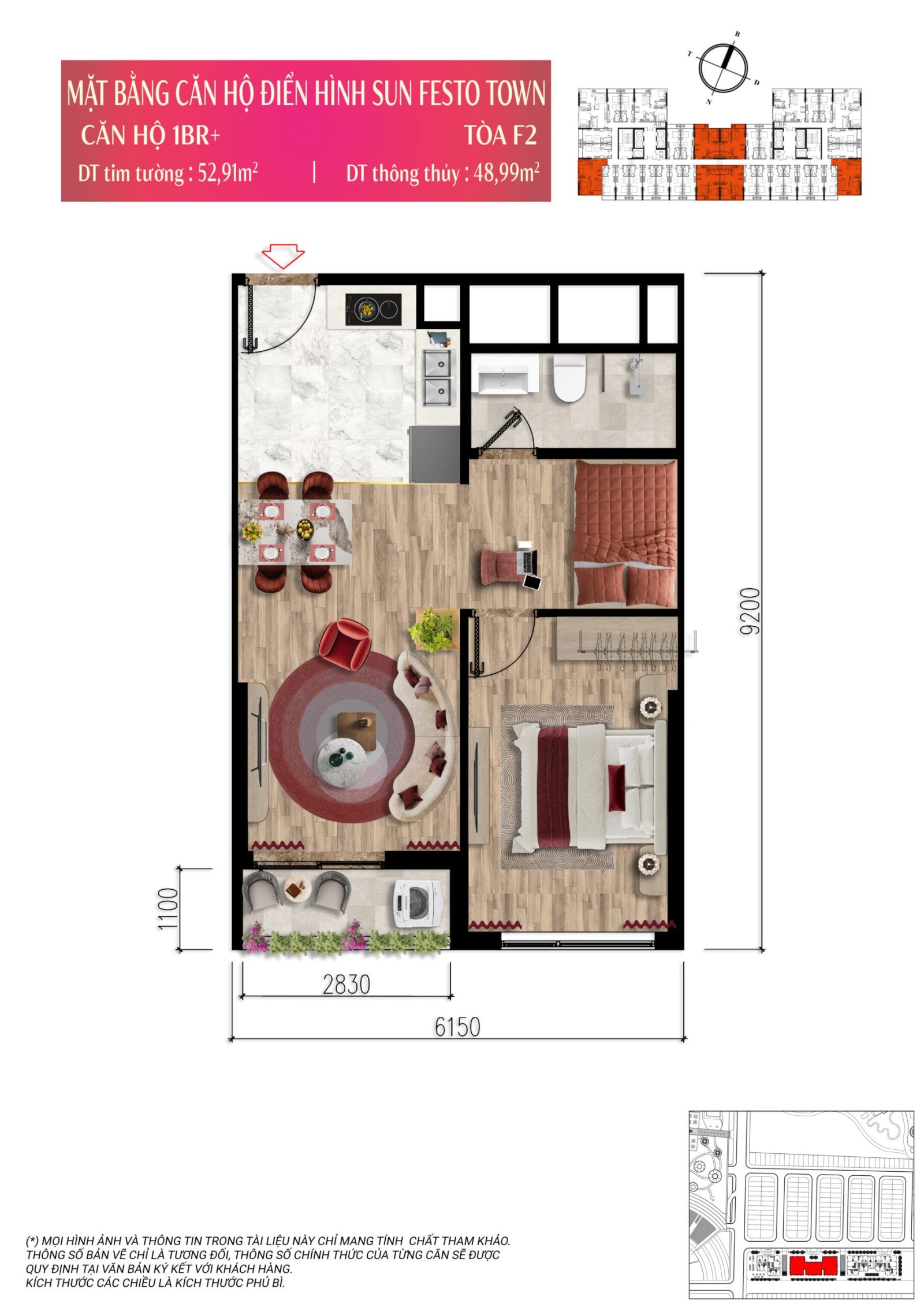 Layout căn hộ 1PN