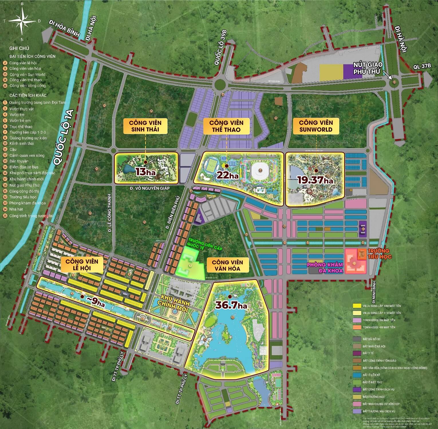 Mặt bằng tiện ích Sun Urban City